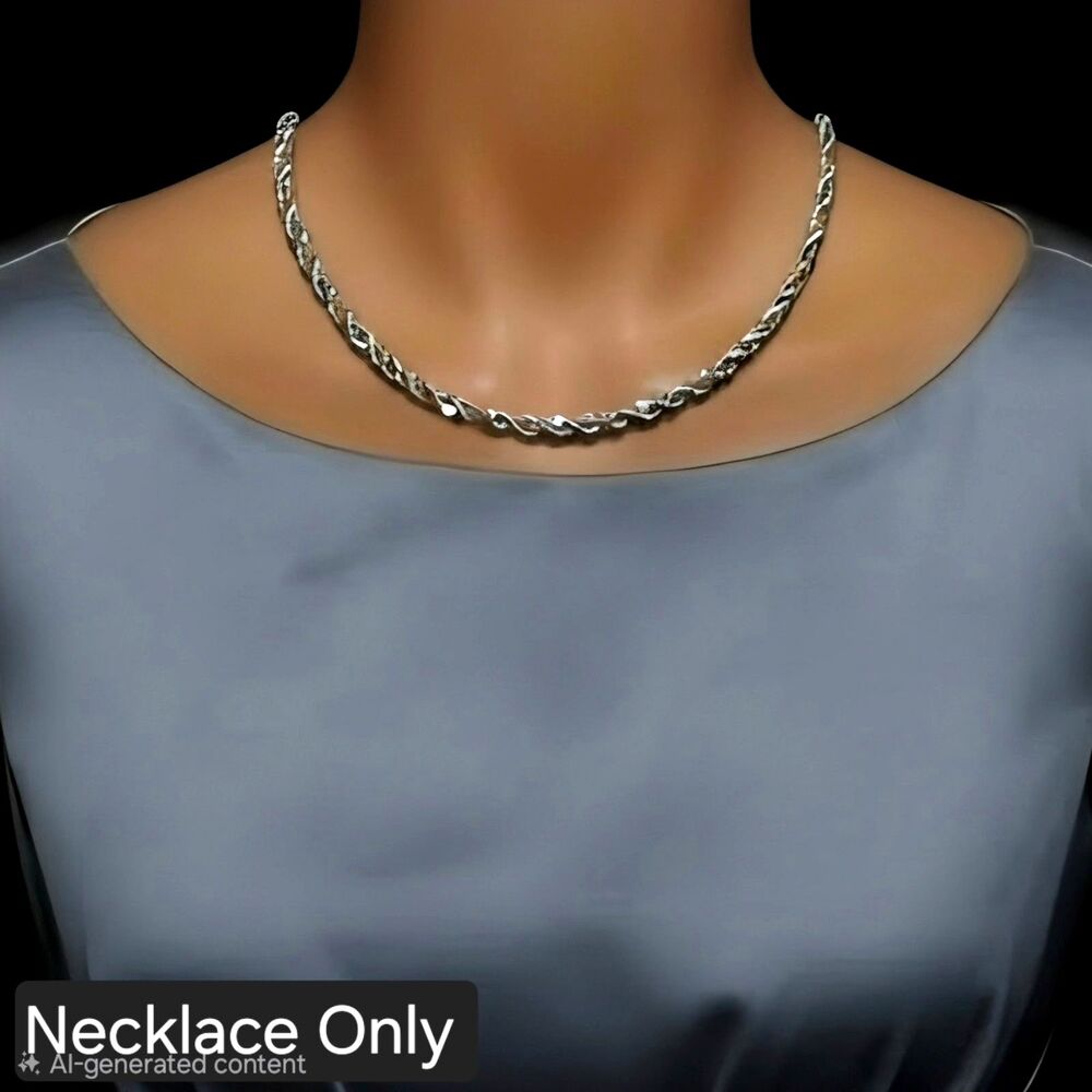 Vintage Napier NWT Two Tone Gold Silver Twisted Rope Chain Collar Necklace 17"